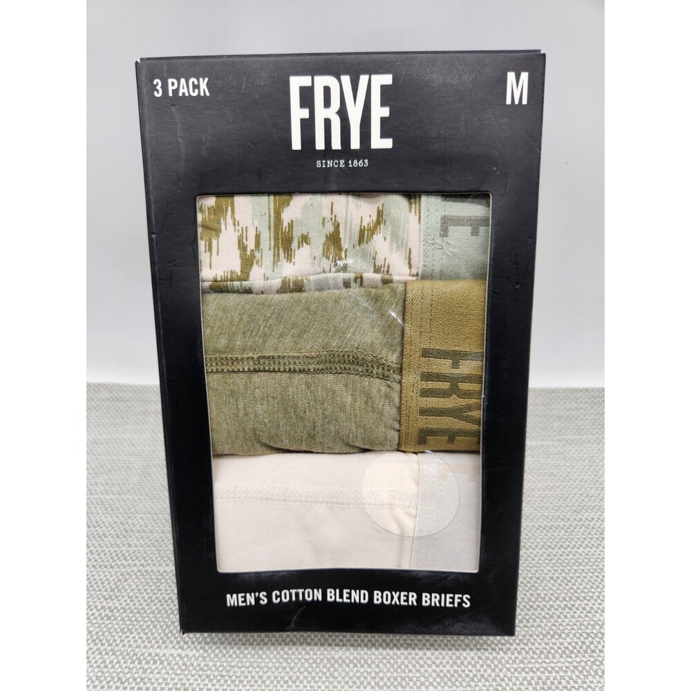 Frye Size Medium Boker Briefs Cotton Blend 32-35 Inches 3 Pack Open Box